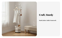 Rolling Clothes Rack Space-Saving Rolling Coat Tree with Basket Lockable Casters