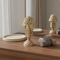 Enamel Flower Lamp Box Gift Idea Home Decor Handmade Design for Dressing Table
