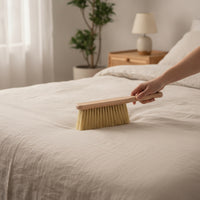 Bed Brush with Wooden Handle Dense Bristles Bed Brush Versatile Duster for Bedroom, Home