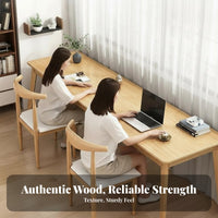 2 Pieces Long Two Person Desk Spacious Tabletop Solid Wood Computer Desk Firm Workstation Structure Writing Table Suitable for Remote Workers Professionals Home Study