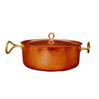 Copper Pot with Lid Elegant Hammered Copper Pot Cookware for Home Cooks