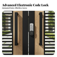 Wrought Iron Villa Gate Weather-Resistant Modern Louvered Gate Rust-Resistant Property Enclosure for Homeowners, Courtyard, Home Entrance, Driveway