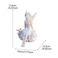 Mist Fairy Ornament Weather-Resistant Resin Fairy Garden Statue Handmade Feel Outdoor Decor for Balcony