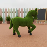 Flocked Horse Figurine Weatherproof Resin Horse Figurine Rustic Charm for Garden