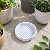 Round Plant Pot Saucer, Plastic, Flower Pot Saucer, For Indoor Gardening, 4cm Height, White