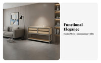 Utilitarian Design slimline Shelf and Drawer universal Floor-Standing Storage Cabinet adaptable Sideboard for Residents, Interior Decorators, Adults, Dining Room, Bedroom, Hallway, Entryway