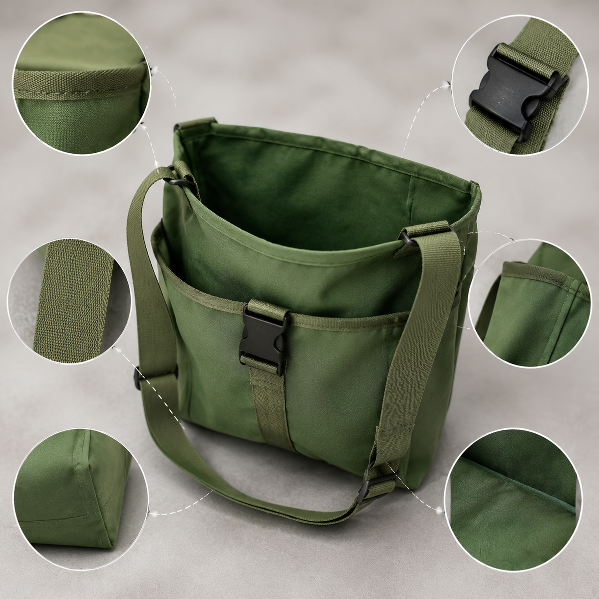 Fruit Picking Bag with Steel Ring for Orchard Harvesting, Thickened Canvas Garden Tool