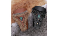 Bull Head Wrist Cuff Adjustable Straps Medieval Bracer for Cosplayers
