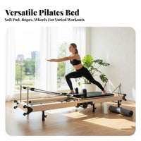 Space Saving Wooden Pilates Core Bed Commercial Grade Solid Wood Pilates Bed Professional Studio-Quality Wooden Reformer Machine High-Density Foam Padding for Fitness Professionals, Mind-Body Practiti Single Rs, Beginners