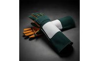 Scratch-Resistant Cowhide Glove with Extended Cuff Thickened Leather Glove with Reinforced Palm Long-Lasting Leather Gloves with Long Sleeve Thick for Animal Handlers, Dog Trainers, Pet Groomers