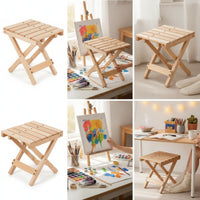 Folding Stool Compact Wooden Stool Lightweight for Sketching