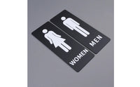 Wall-Mounted Restroom Plaque Slim Black Restroom Sign