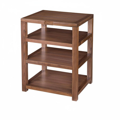 Black Walnut Audio Stand Ventilated Design Solid Wood High-Fidelity Rack Stable and Non-Shaking Wooden Audio Component Shelf for Audiophiles