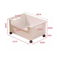 2 Pieces Wheeled Under Bed Organizer Large Capacity for Dorm Rooms