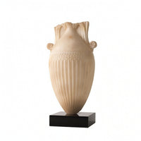 Vase with Black Base Embossed Urn Tall for Entryway