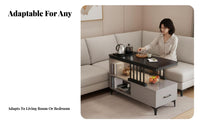 C-Shaped End Table Movable C-Shaped Tray Table Space-Saving Home Furnishing for Apartment Dwellers, Homeowners, Living Room, Bedroom