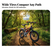 children's Mountain Bike Front and Rear Double Brakes Variable Speed Bike Adjustable Seat & Handlebar Youngster Bike for Students, Boys, Trail Riding