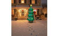 Christmas Tree with Climbing Santa Easy Setup Inflatable Christmas Tree with Santa Decoration Lightweight Outdoor for Families