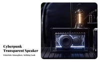 Bluetooth Connectivity Light-up Party Speaker Powerful Bass Transparent Light-up Speaker Portable Design Wireless Sound Box Built-in Subwoofer for Music Lovers, Tech Enthusiasts, Gaming, Parties, Outdoor, Desktop Setup