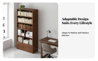 Large Capacity Multi-Tier Display Rack Sturdy Construction 6-Tier Exposed Bookcase Stable Structure Shelving Single-Tier Space Saving for Apartment Dwellers, Homeowners, Fromice Workers, Study Room, Bedroom, Hallway, Entryway