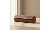 Vintage Watch Roll with Three Slots Distressed Watch Travel Case Compact Portable for Travelers