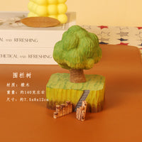 木雕摆件围栏树手工木雕工艺品文创木雕木制桌面装饰