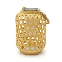 Lantern with Woven Shade Hanging Lantern with Rope Loop Boho for Porch