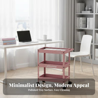 3-Tier Rolling Organizer Multi-Purpose 3-Tier Rolling Shelf Space-Saving