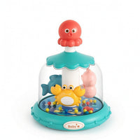 Ocean Carousel Toy Rotating Press and Twirl Toy Interactive Sensory for Babies, Floor Play, Playroom