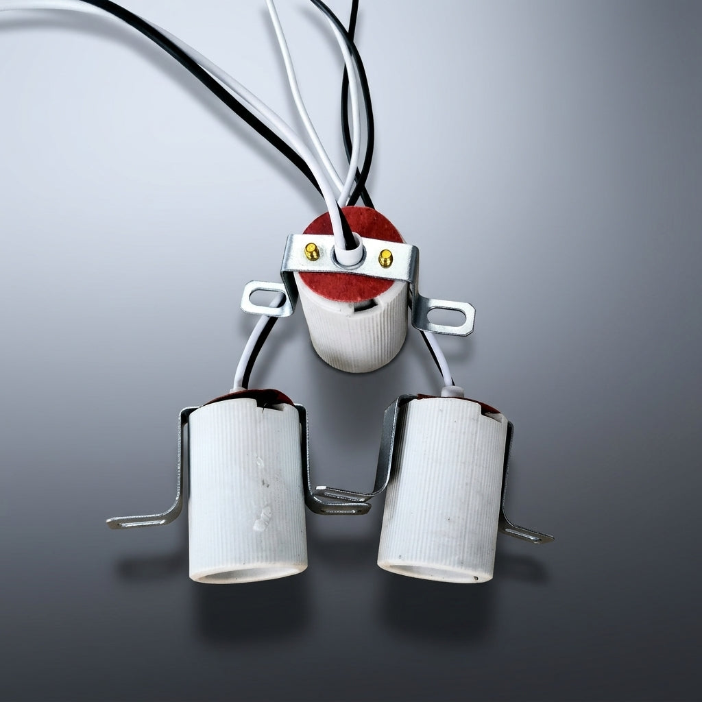Table Lamp and Ceiling Lighting E14 Bulb Holder with Wire, High Temperature Resistant Ceramic, E14 Base Screw Terminal, 220V Pendant Light