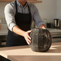 Decorative Woven Lampshade Natural Material Woven Lamp Shade Hollow-out Design Rattan Design Hanging Shade Rustic Charm for Restaurant, Guesthouse, Cafe, Tea House