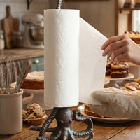 Cast Iron Octopus Paper Towel Holder Fits Standard & Jumbo Rolls for Bathroom