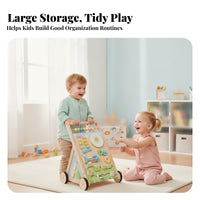 Young ChildPush Interactive Play WoodenPush Four-Wheel for Young Children