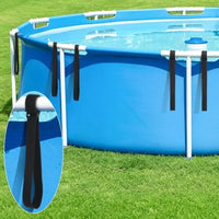 6 Pieces Adjustable Pool Cover Fastening Strap Nylon Pool Cover Strap Kit with Buckles Hook-and-Loop Secure