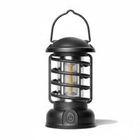 Dual-Power Power Supply Retro Camping Lantern Vintage Design LED Lantern Portable Hanging Camp Light for Emergency