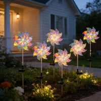 Solar-Powered LED Windmill Garden Light, Waterproof, Outdoor Decoration