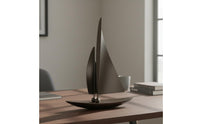 Desktop Sailboat Statue Artistic Metal Sailboat Sculpture Modern for Office Desk