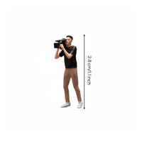 1:64 Scale Reporter Figures Realistic Scene News Crew Model Set Hand Painted News Reporter Figure for Collectors, Dioramas