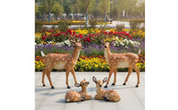 Realistic Deer Garden Statue Lifelike Deer Statue Outdoor Animal Figure Weatherproof for Nature Lovers, Gardeners, Courtyard