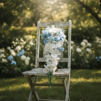 Waterfall Bouquet Faux Cascading Bouquet Authentic-Looking Flowers for Brides, Bridesmaids, Wedding Ceremonies, Outdoor Weddings
