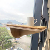 Cat Window Perch with 5 Strong Suction Cups, Wood Cat Shelf and Suction Cup Cat Perch, Simple Style Indoor Window-Mounted Area for Pets