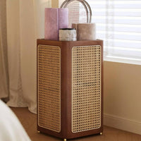 Rattan Umbrella Stand Open Top Household Storage Natural Finish for Entryway