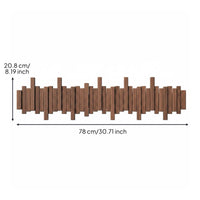 Key Coat Rack  Wood Wall-Attached Coat Hanger Creative Design Wooden Flip down Hook Rack for Entryway