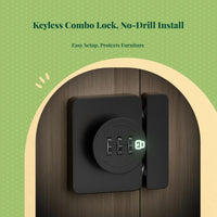 Keyless Combination Cabinet Lock, Code Drawer Lock, protected Sliding Door Lock for closet, Adjustable, Easy Installation