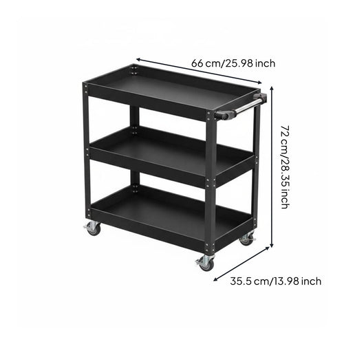 3 Tier Tool Service Cart Thickened Metal Rolling Tool Service Cart Heavy Duty