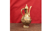 Beverage Ewer Ornament Brass-Colored Pitcher Embossed for Display Shelf