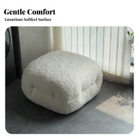 CumulusShaped Pouf inviting Seating Upholstered Floor Seat Comfortable for Homeowners