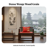 New Chinese aesthetic Lowsilhouette meditative Armchair durable Wood Construction Meditation Seat Supportive spinerest Household Furniture spine Support for Meditators, Home Decor aficionados, Seniors, Living Room, Bedroom, Lounging, Working