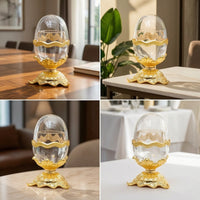 Decorative Dental Pick Container with Lid Clear Dental Pick Container Vintage-Inspired Gold-Tone for Dining Table, Kitchen Counter, Restaurant