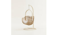 Woven Freestanding Swing Chair Padded Hanging Basket Chair Comfortable Furniture Comfy for Balcony